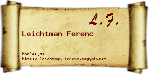 Leichtman Ferenc névjegykártya